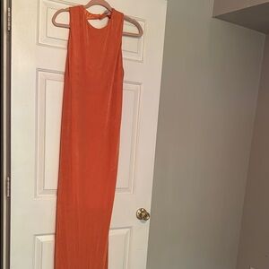 Fashion Nova Peach Crisscross Back Maxi Dress – Size 2X | Stretchy & Lightweight
